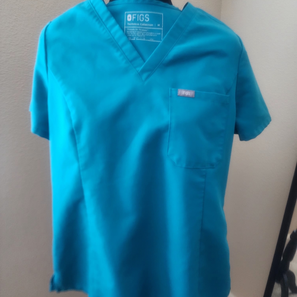 Figs Teal Scrub Top
